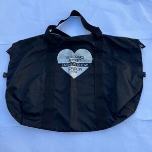 Victoria's Secret Fashion Show London 2014 Black Duffle Bag 15x22 Good Condition